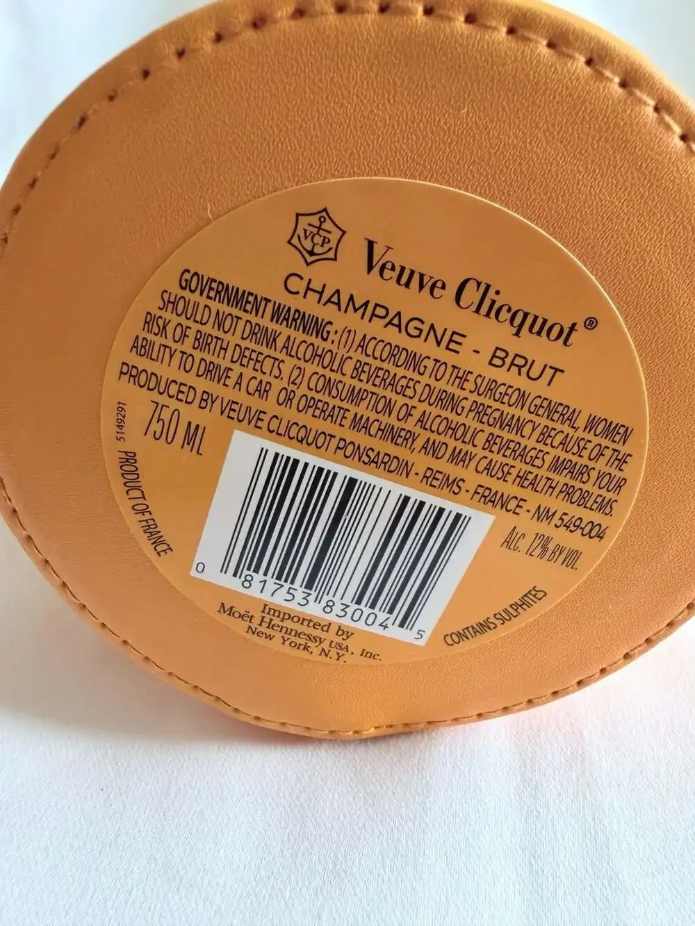 Veuve Clicquot Brut Champagne Ice Jacket Insulated Bottle Sleeve